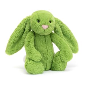 PELUCHE LAPIN COLORIS VERT POMME (H : 31 cm)