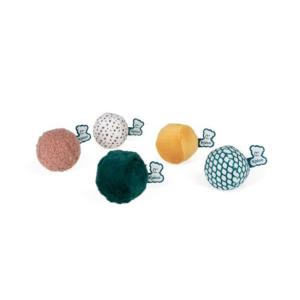 SET DE CINQ PETITES BALLES SENSORIELLES EN TISSU
