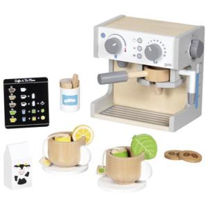 MACHINE À CAFÉ ET À THÉ JOUET EN BOIS RÉALISTE